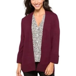 Cyrus Women’s Burgundy Open Cardigan Sweater • size S Cozy Layer